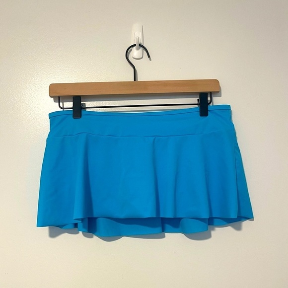 Girls Lands' End Dolphin Blue Swim Mini Skirt Size 14+ - Picture 1 of 5